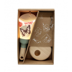 Coffret lampe nomade 5 en 1 "Chôho" (papillon) - Collection Shizen - Manche sauge