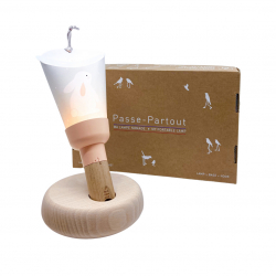 Coffret cadeau 5 en 1 lampe nomade rechargeable "Lapin étoiles - ZÜ" - Rose poudré