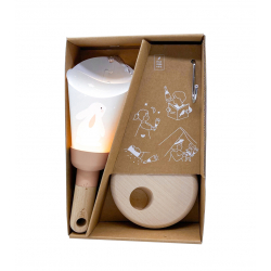 Idée coffret cadeau 5 en 1 lampe baladeuse rechargeable "Lapin étoiles - ZÜ" - Rose poudré