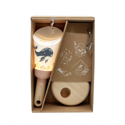 Coffret Lampe Nomade " Baleine rêveuse" - Rose Poudré