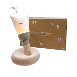 Coffret cadeau 5 en 1 lampe nomade rechargeable "Baby Love Koalas - ZÜ" - Taupe