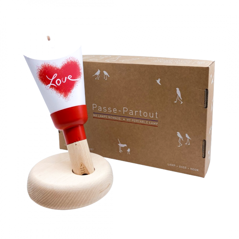 Coffret Lampe Nomade "Passe-Partout", Hot Love couleur Coquelicot