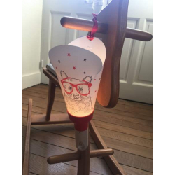 Lampe Nomade "Passe-Partout" rouge Ours à lunettes - Rouge