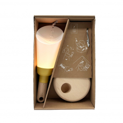 Intérieur coffret 5 en 1 Lampe Nomade rechargeable "Passe-Partout" personnalisable - Jaune Miel