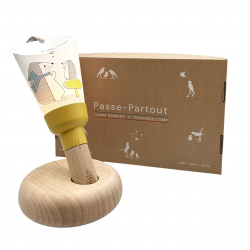 Coffret Lampe Nomade "Passe-Partout "Hérisson Family" Jaune miel