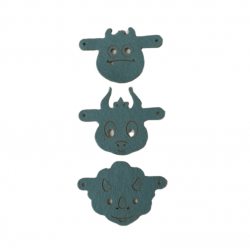 3 masques "MEME PAS PEUR" pour la lampe nomade KIVALA : un Gentil monstre, un Dragon mignon et un drôle de  Dinosaure !