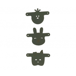 3 masks for the KIVALA GARDEN PARTY portable lamp: Little Dog, Little Chick, and Little Rabbit