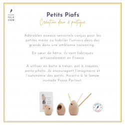 Coffret Piaf - Oiseaux en Bois de Hêtre Made In France