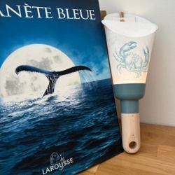 Lampe Nomade rechargeable "Crabe de Lune" bleu glacier /  déco bord de mer, océan, Grand large