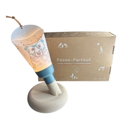 Coffret Lampe Nomade "Passe-Partout" Bleu Glacier Ours à lunettes