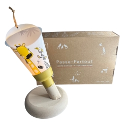 Coffret Lampe Nomade "Passe-Partout" Jungle Girafe jaune Miel