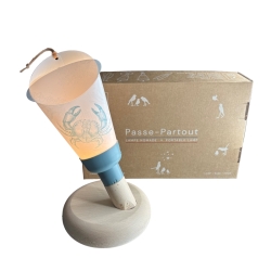 Coffret Lampe Nomade rechargeable "Passe-Partout", Crabe de Lune Bleu Glacier, déco marine