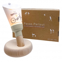 Coffret Lampe Nomade "Passe-Partout" Lapin à vélo ! Taupe